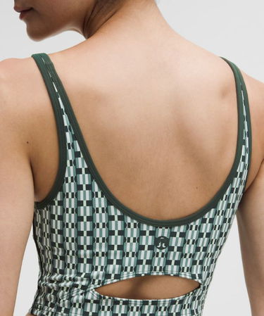 Спортивний костюм lululemon Geometric Pattern Cropped Tank Top B/C Cups Medium Support & Tennis Skirt Set Зелений | prod20002043, 4