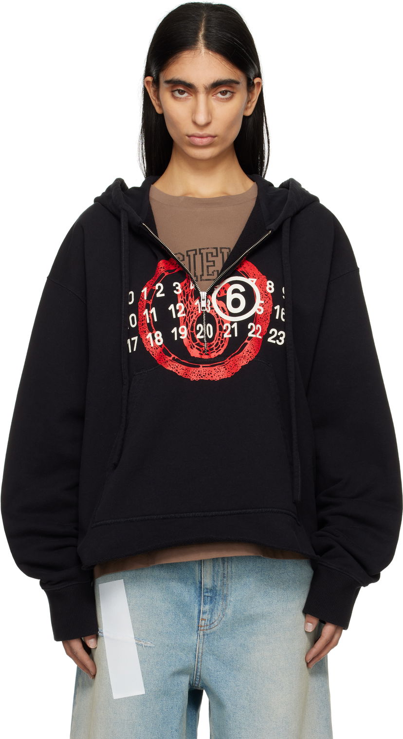 Світшоти Maison Margiela MM6 Maison Margiela Lunar New Year Capsule Zip-Up Hoodie чорний | S62GU0136 M25014