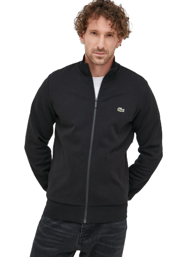 Світшоти Lacoste Brushed Fleece Zippered Sweatshirt чорний | SH9622