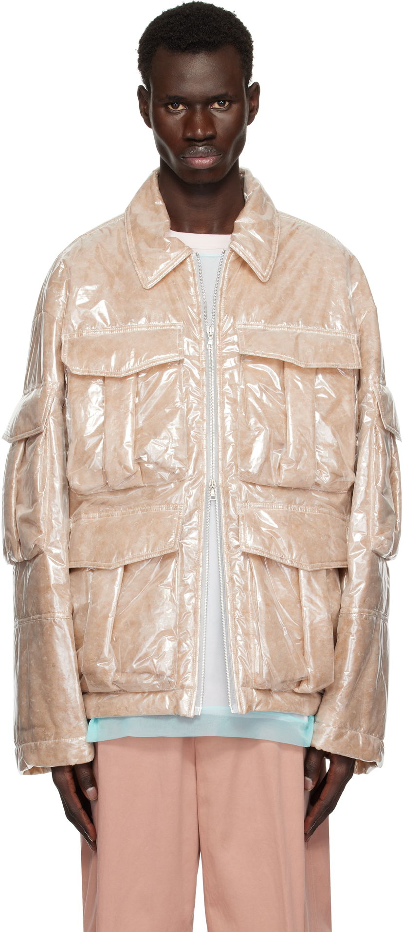Куртка бомбер Dries Van Noten Dries Van Noten Puffed Nylon Jacket бежевий | 251-020526-1257