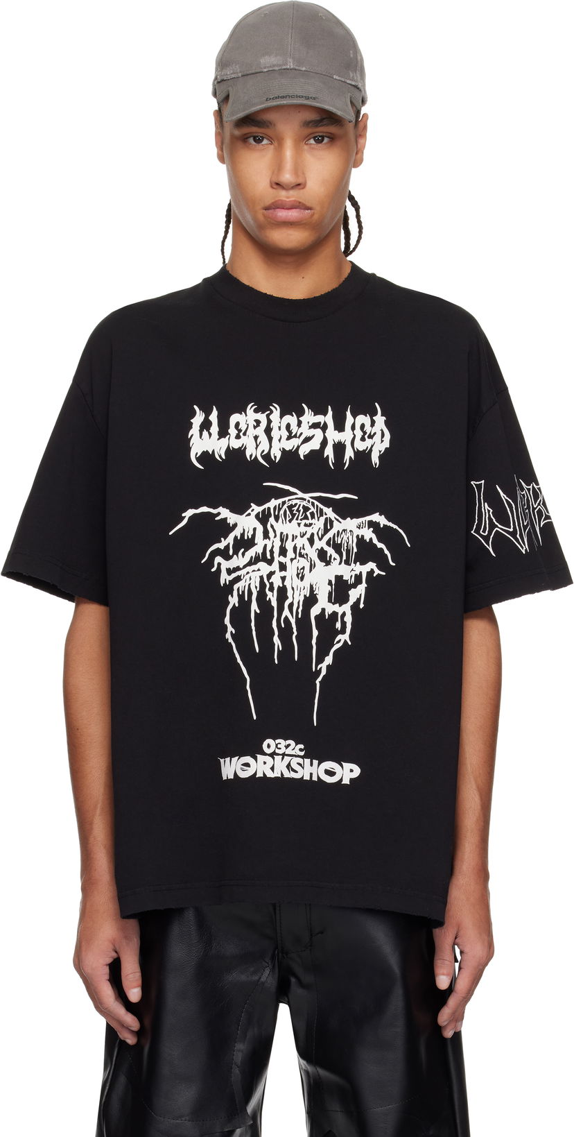 Футболка 032C 032c Workshop Armour Graphic T-Shirt чорний | S25-URC-0113-050