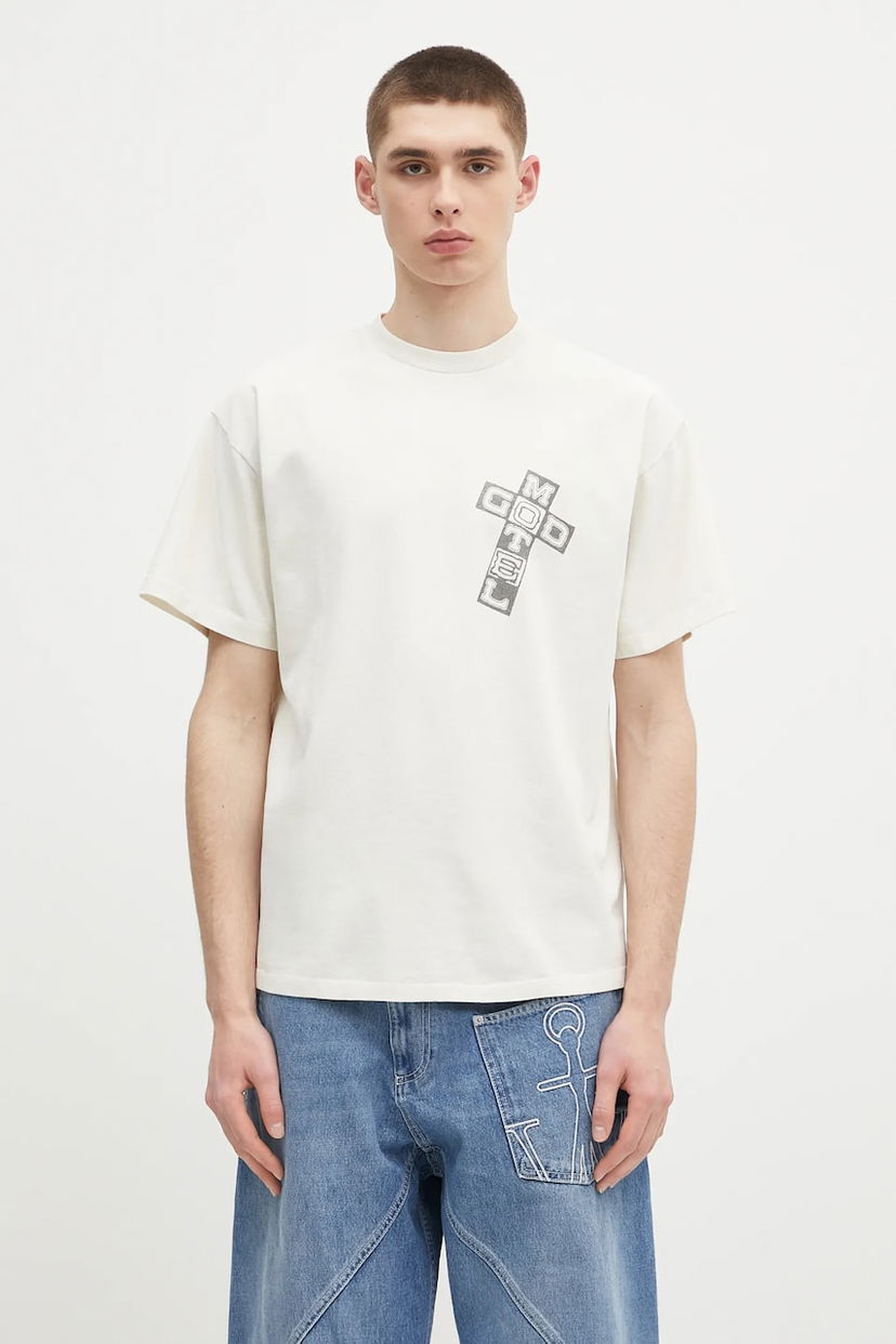 Футболка Aries Aries Faded God Town Graphic T-Shirt білий | AR6003803