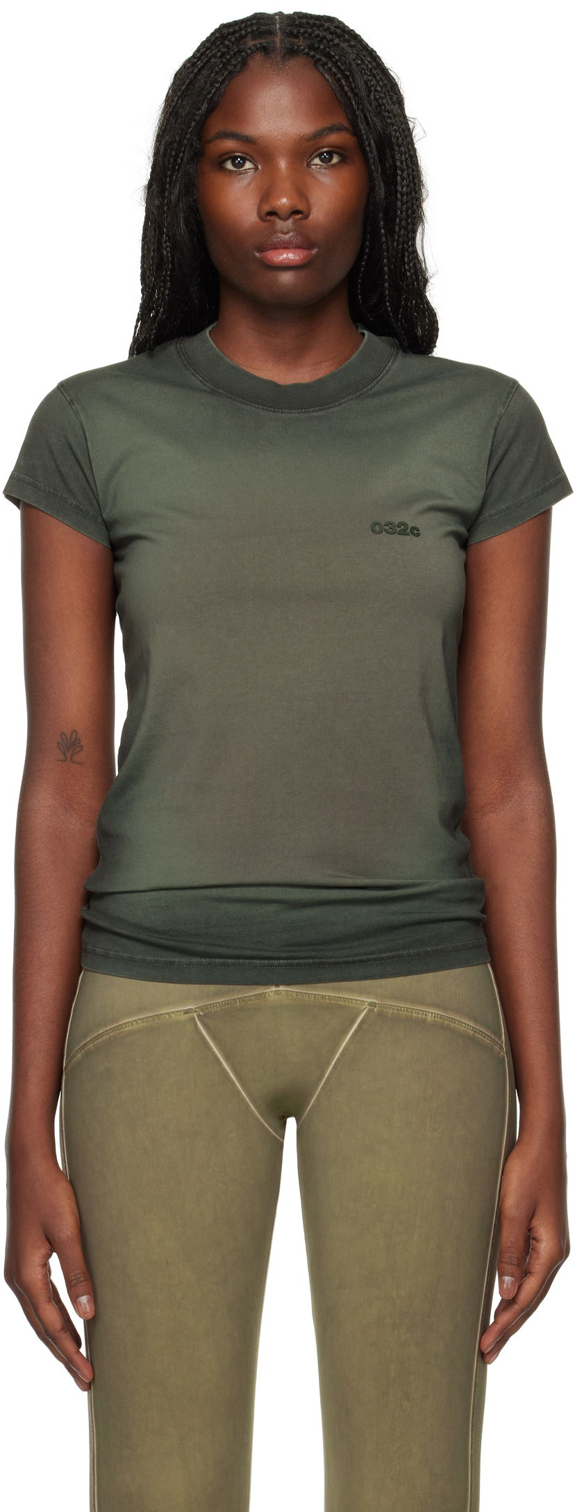 Футболка 032C Adagio Tight T-Shirt Зелений | F24-MRC-0121-450