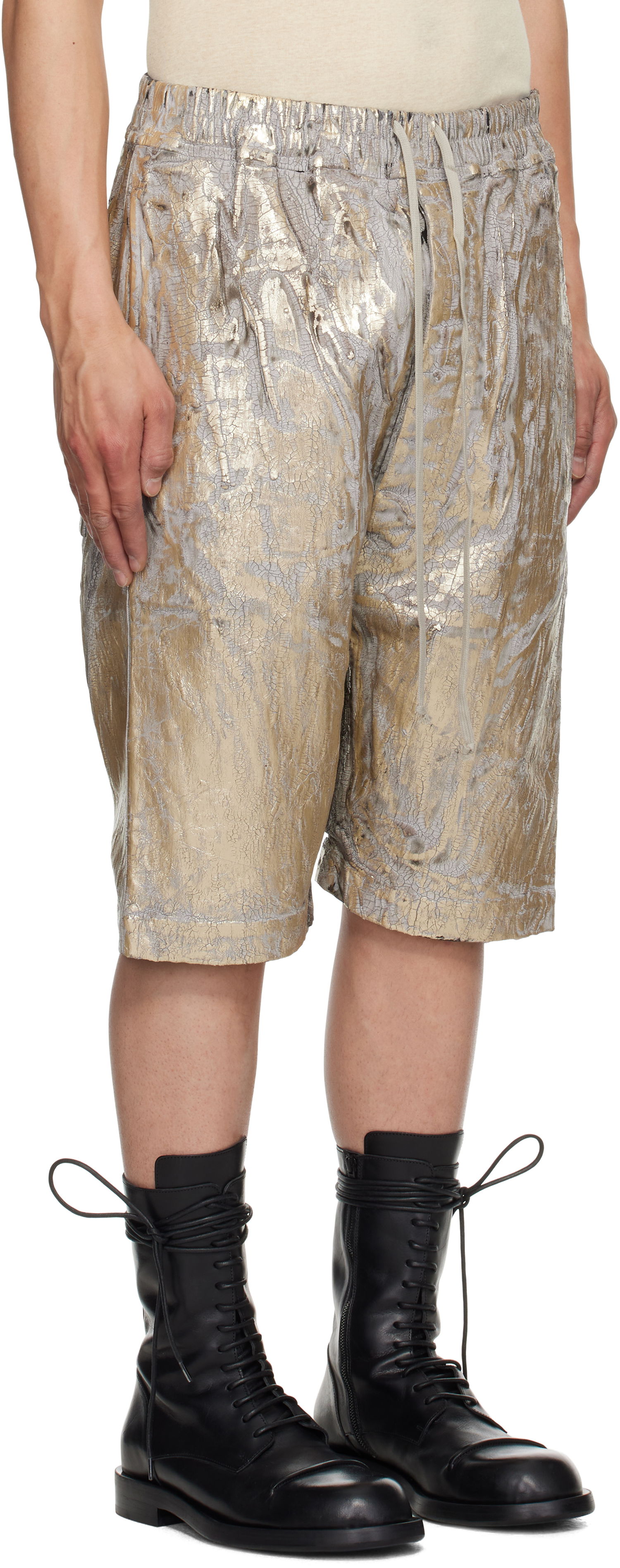 Шорти Rick Owens Rick Owens DRKSHDW Hollywood Drawstring Pods Shorts Металік | DU01E3380 SGMC, 1