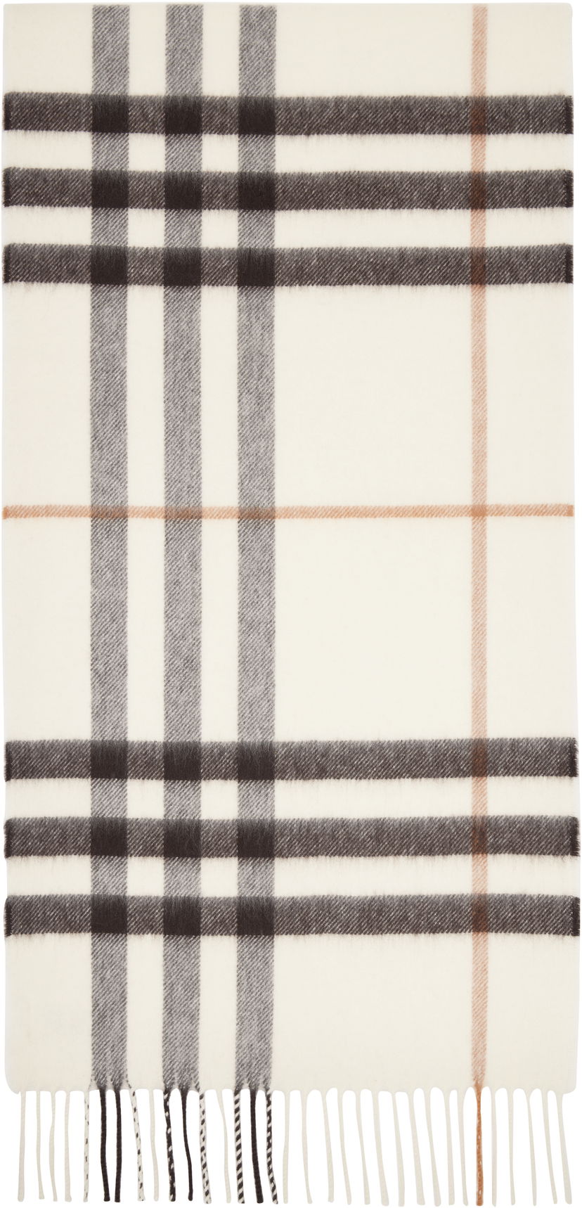 Шарф Burberry Burberry Check Cashmere Scarf білий | 8112634