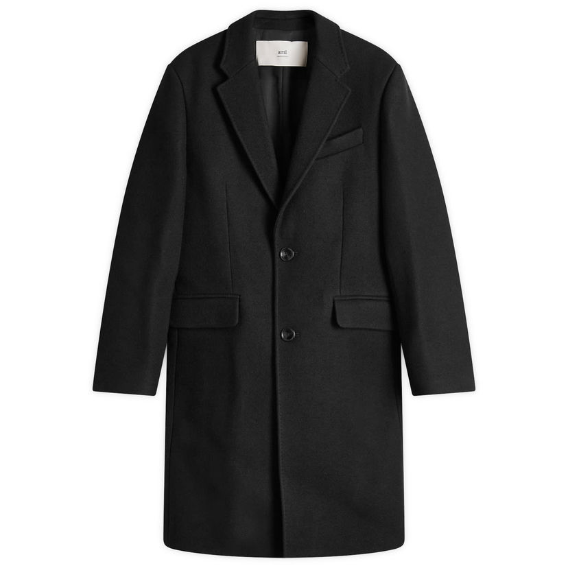 Пальто AMI Two Button Overcoat Black чорний | HCO010-WV0049-001
