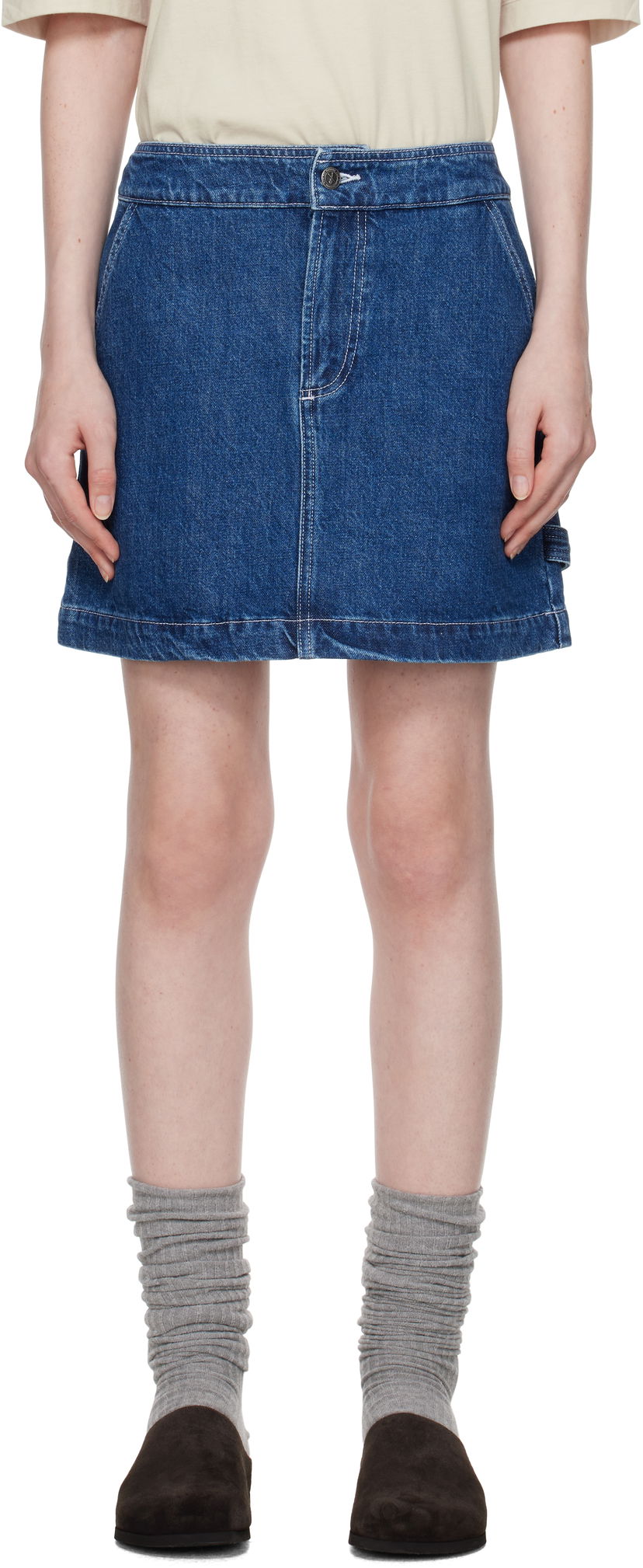 Спідниця A.P.C. Denim Miniskirt темно-синій | COHET-F06435