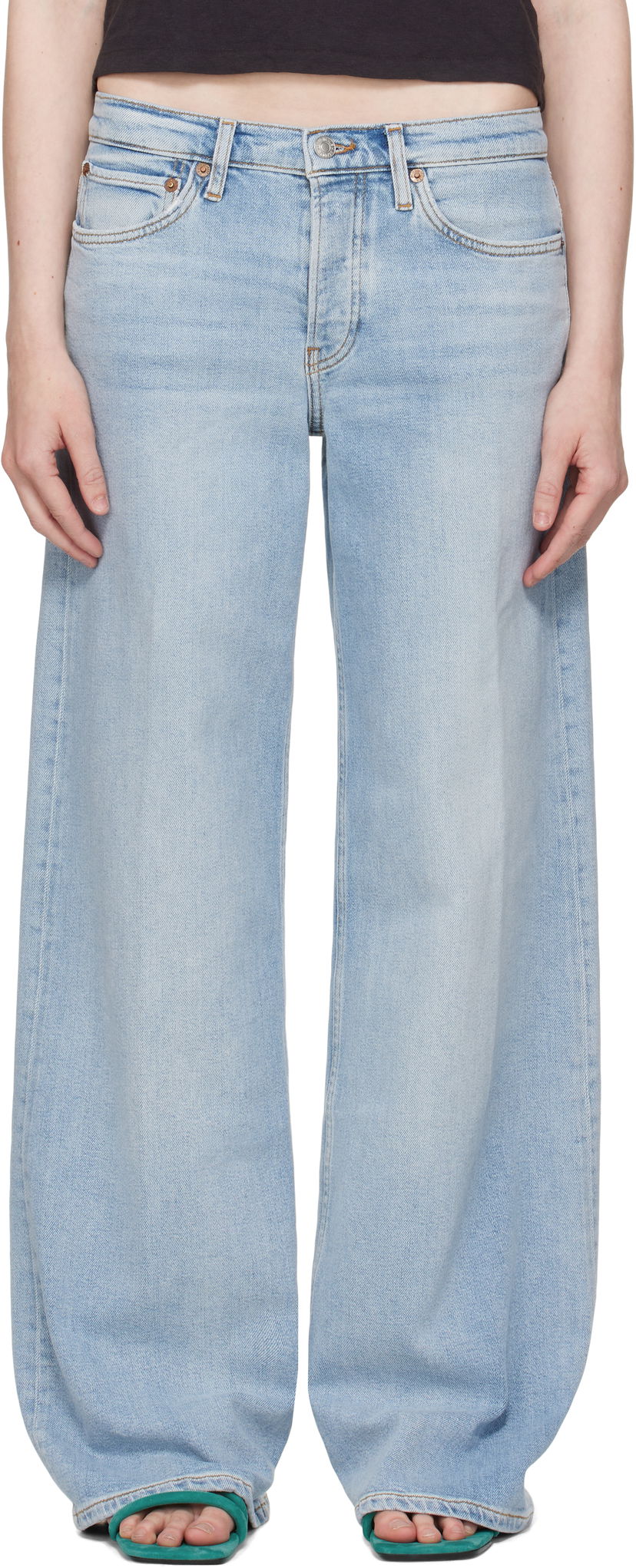 Джинси RE/DONE Re/Done Comfort Mid Rise Wide Leg Jeans Синій | 190-03WMRWDLG