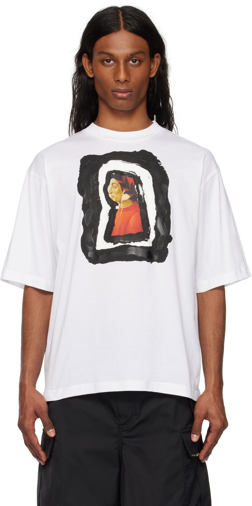 Футболка Marni Marni Dante Print Cotton T-Shirt білий | HUMU0223NP USCX68