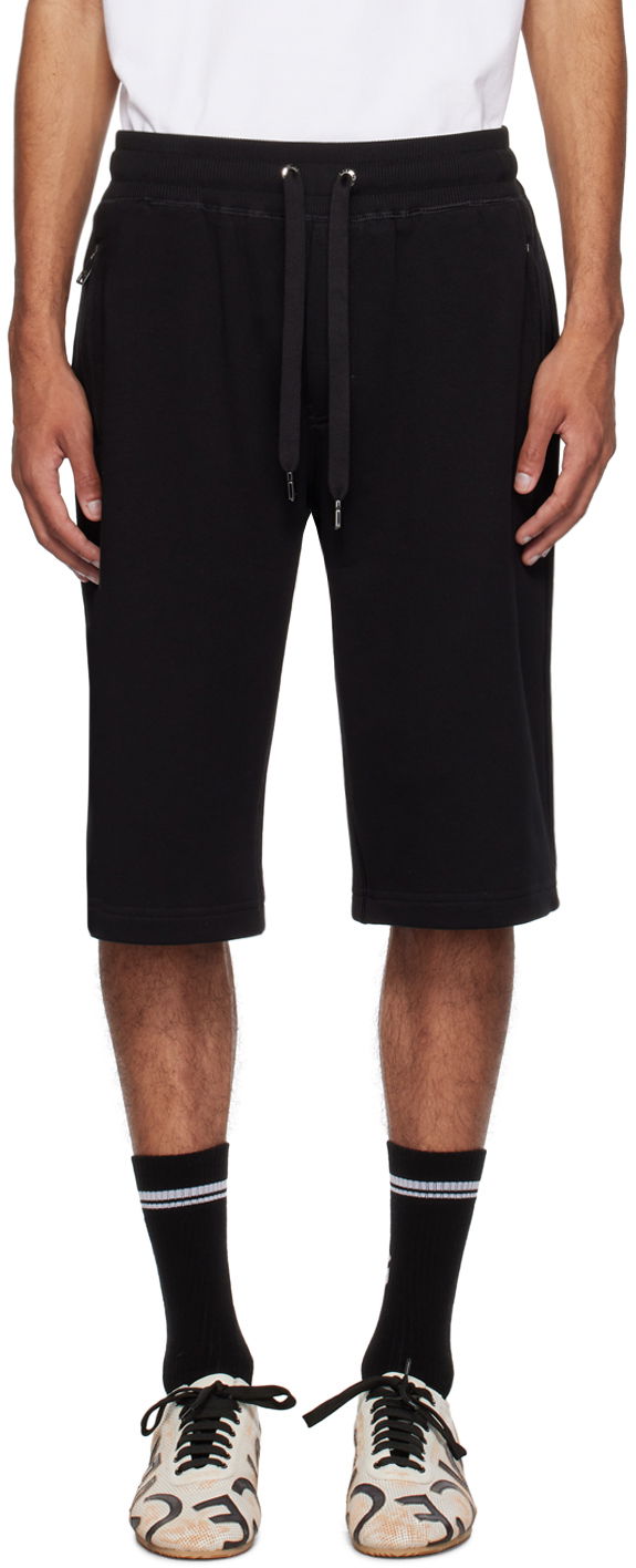 Шорти Dolce & Gabbana Black Plaque Shorts чорний | GVB7HTG7F2G