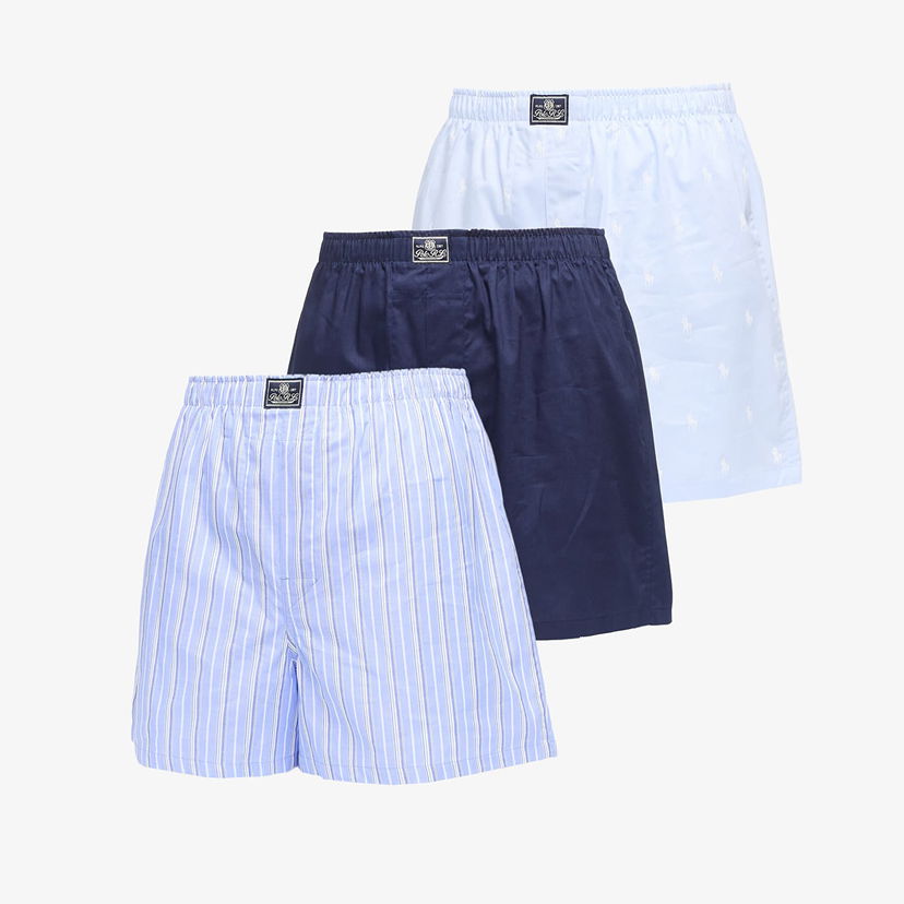 Боксери Polo by Ralph Lauren Ralph Lauren Woven Boxer Shorts, 3-Pack Синій | 714830273040