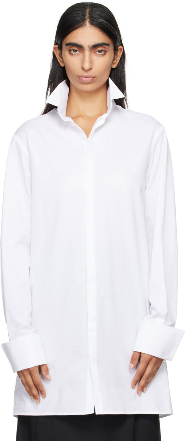 Сорочка Maison Margiela Spread Collar Shirt білий | S62DT0032 M35231