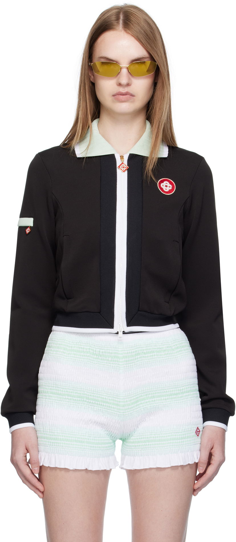 Куртка Casablanca Casablanca Viscose Cropped Track Jacket чорний | WPF25-JTP-378-01