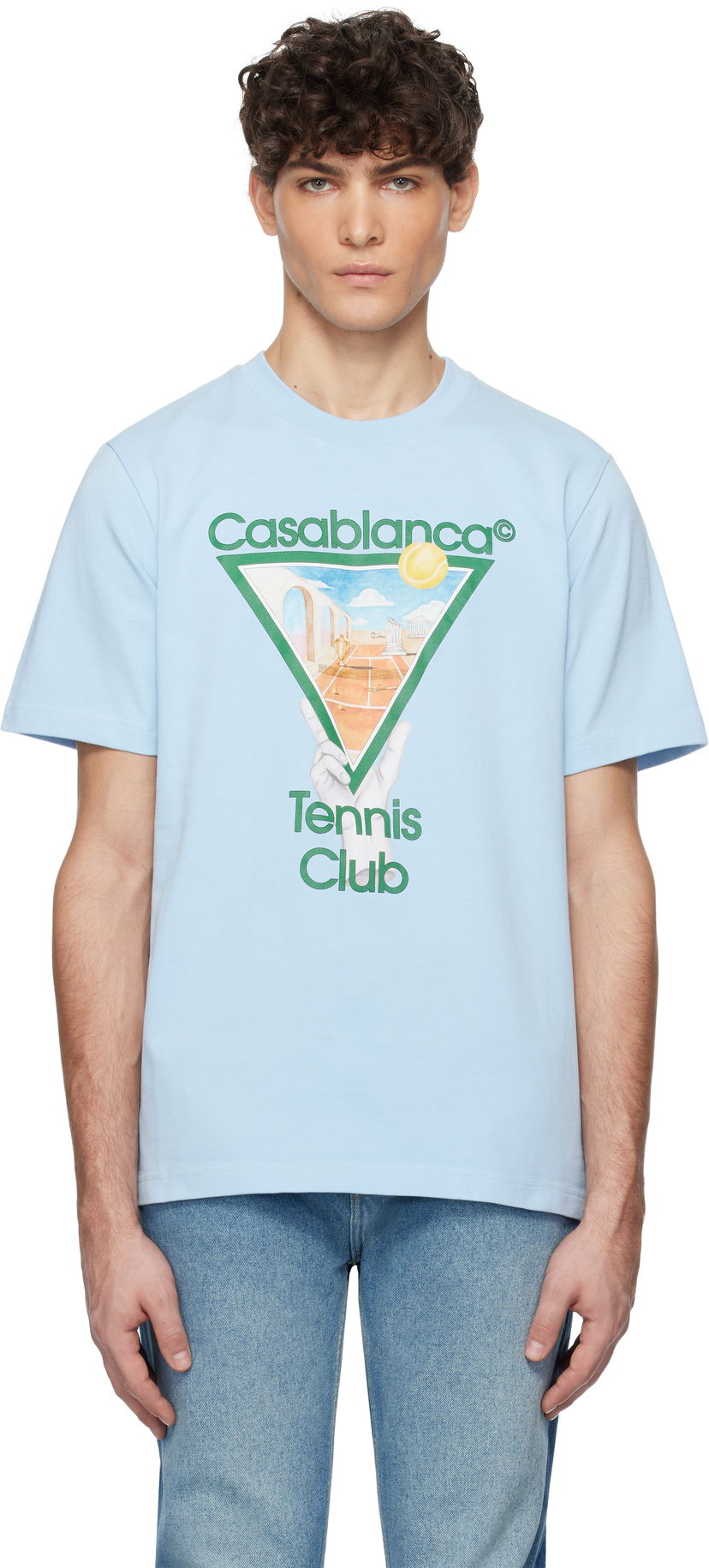 Футболка Casablanca Metaphysical Tennis Icon T-Shirt Синій | U-MPS25-JTS-001-09