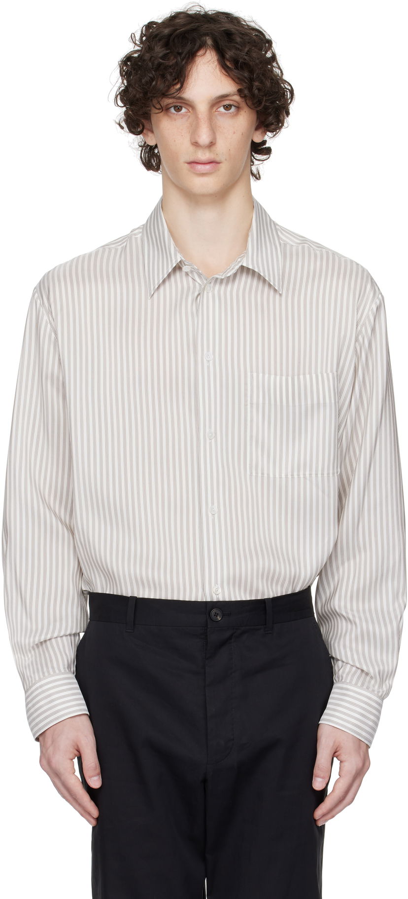 Сорочка The Row The Row Striped Shirt білий | 944-W3844
