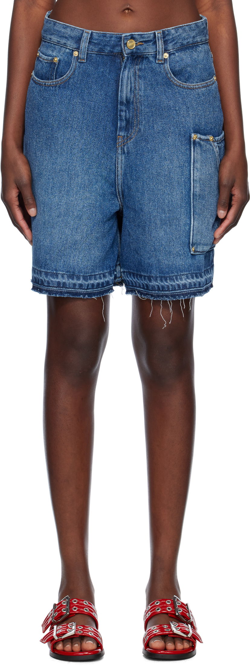 Шорти GANNI GANNI Denim Shorts Синій | J1702