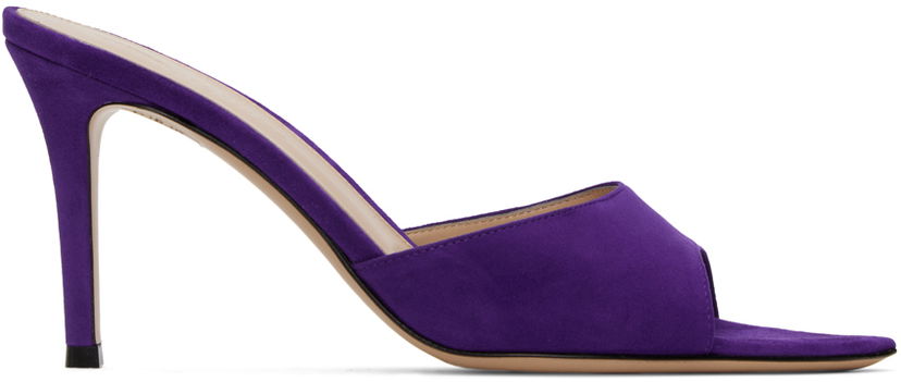 Кросівки та взуття Gianvito Rossi Elle 85 Suede Heeled Mules Фіолетовий | G15130.85RIC.CAM