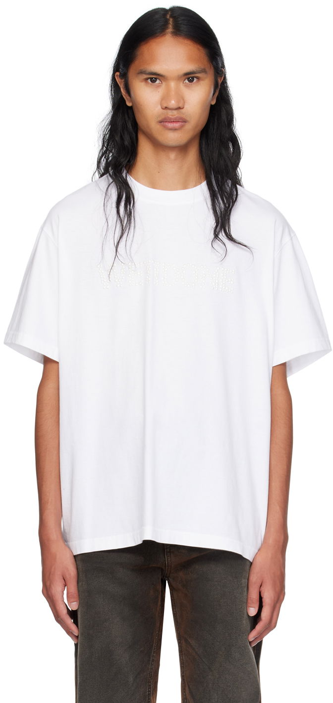 Футболка We11done We11done Logo Pearl T-Shirt білий | WD-TT2-24-778-U-WH