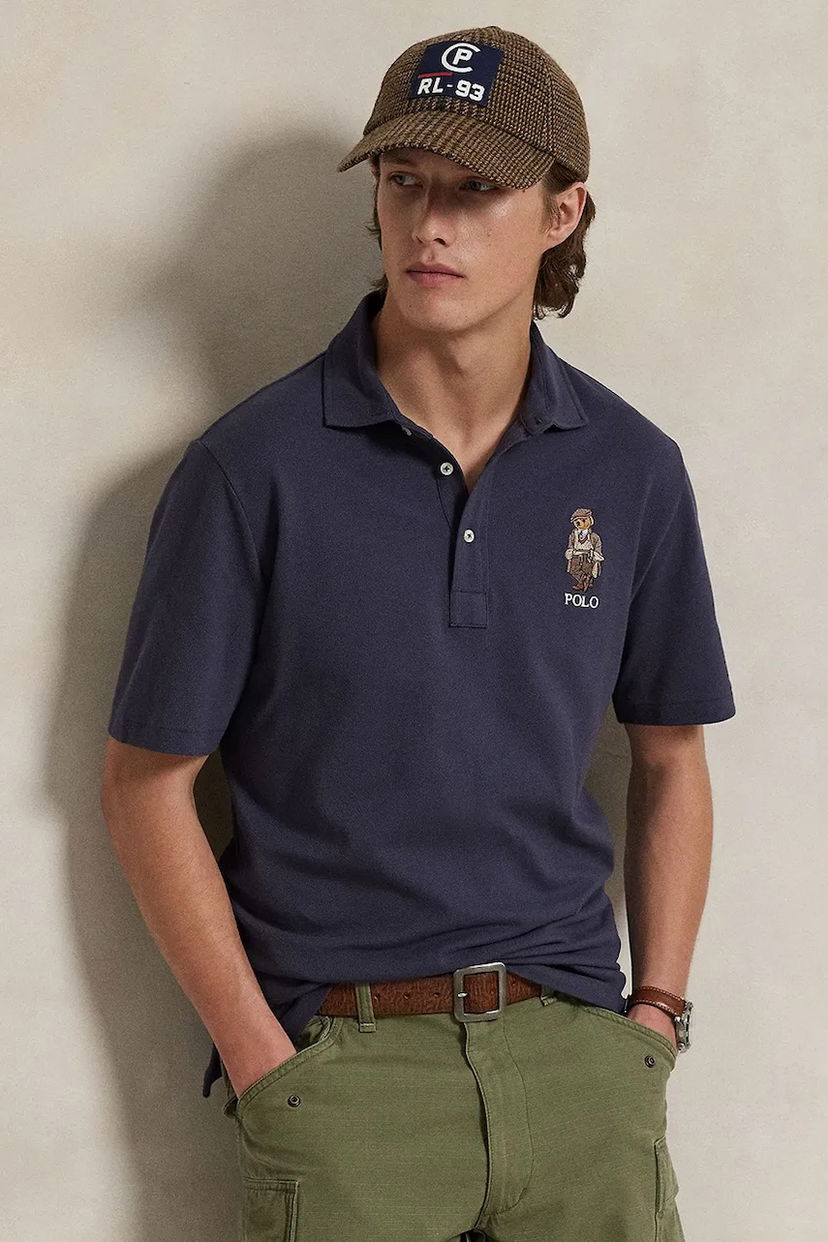 Сорочка поло Polo by Ralph Lauren Polo Ralph Lauren Polo Shirt with Appliqué темно-синій | 710P00083