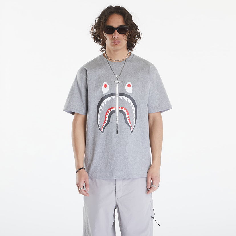 Футболка BAPE A BATHING APE Shark Tee Gray Сірий | 001TEK301003M GRA