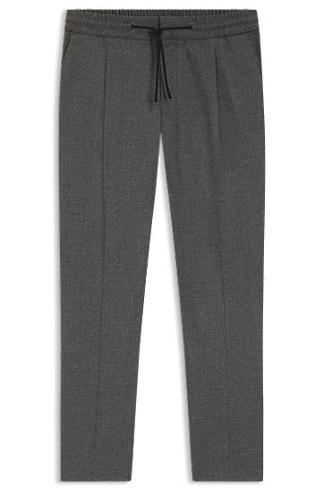 Штани BOSS Slim-Fit Melange Stretch Flannel Trousers Сірий | 50547312