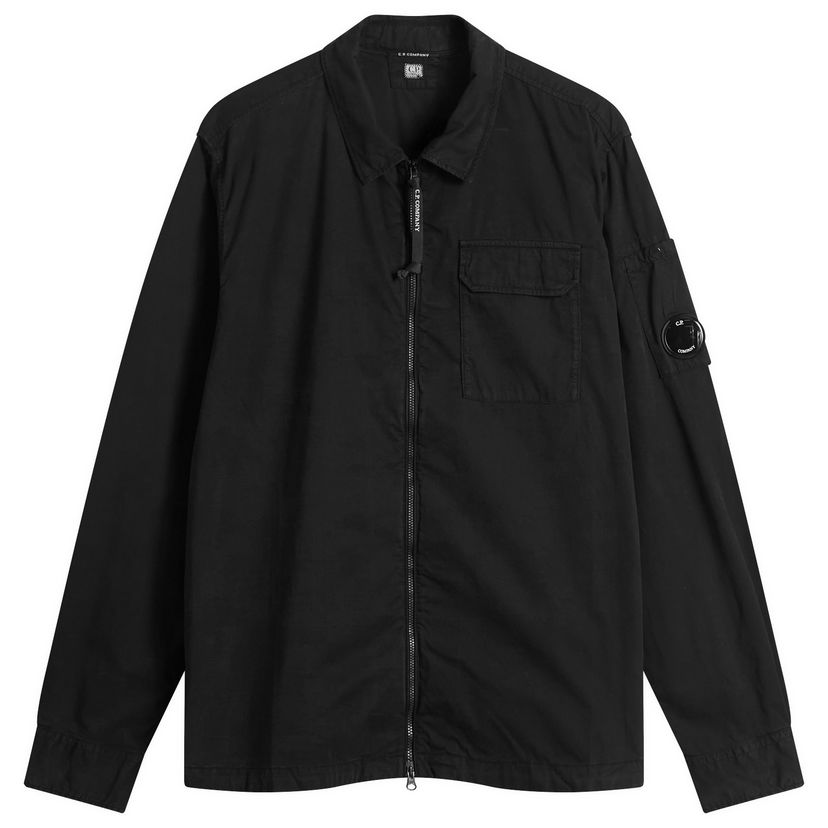 Сорочка C.P. Company Organic Gabardine Zip Overshirt чорний | RCCMOS705A-110143G-999