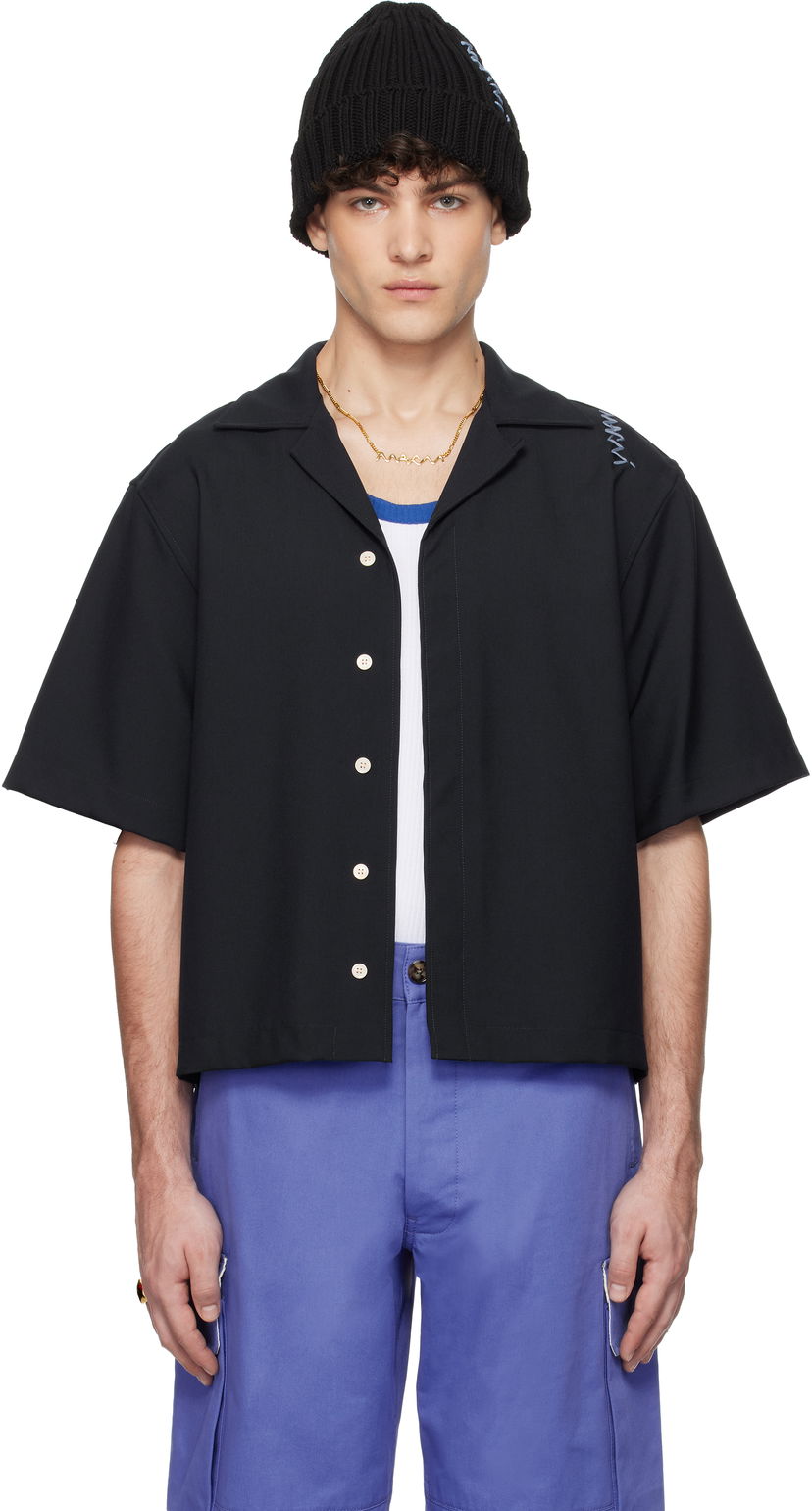 Сорочка Marni Marni Tropical Wool Resort Shirt чорний | CUMU0330S0 TW839