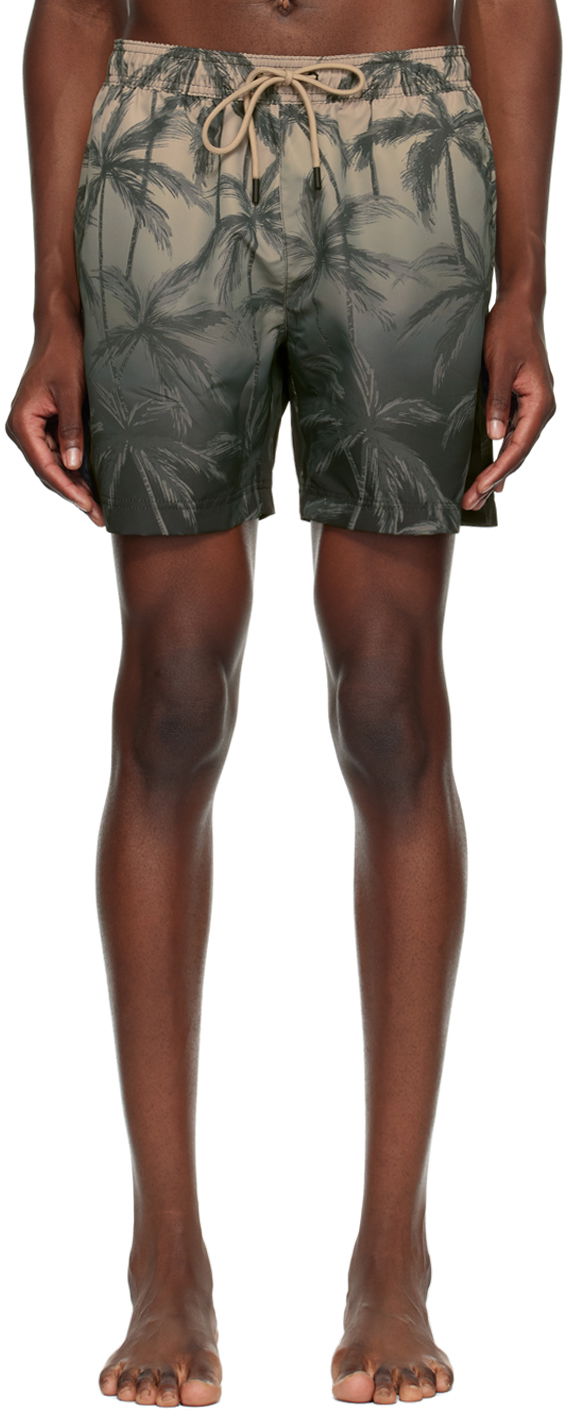 Шорти BOSS Khaki Printed Swim Shorts Сірий | 50520506