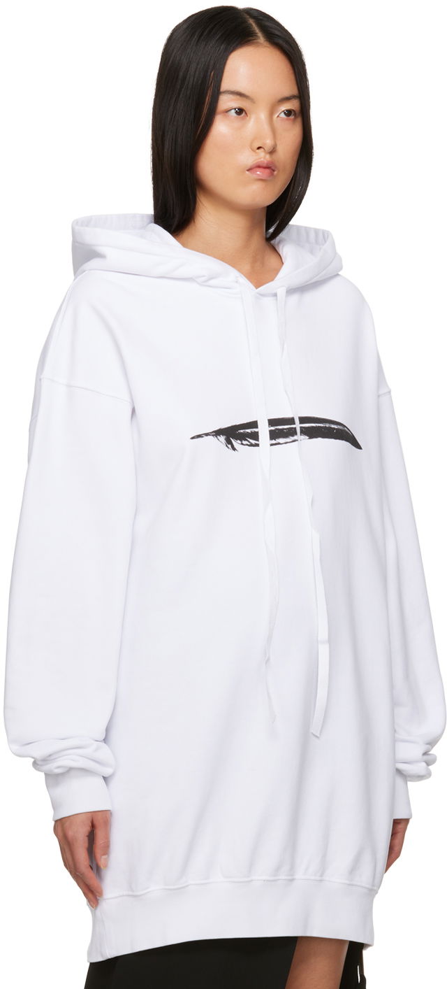 Світшоти Ann Demeulemeester Oversized Hoodie with Feather Print білий | 2302-W-JSW01-24-FA185-001, 1