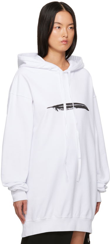 Світшоти Ann Demeulemeester Oversized Hoodie with Feather Print білий | 2302-W-JSW01-24-FA185-001, 1