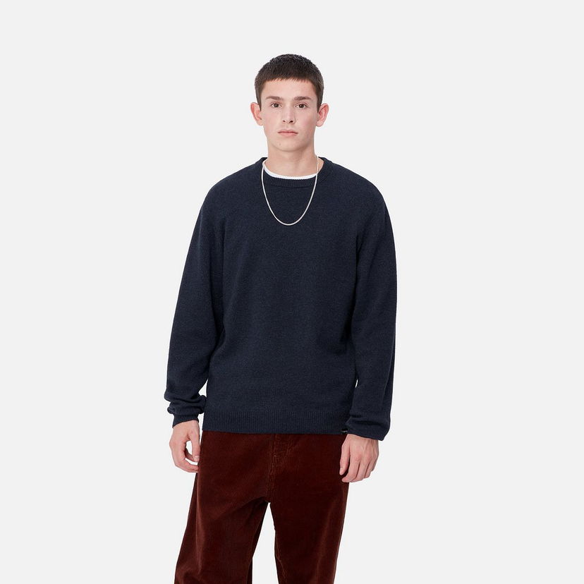 Cветр Carhartt WIP Crewneck Relaxed Fit Sweater Синій | I033917_9
