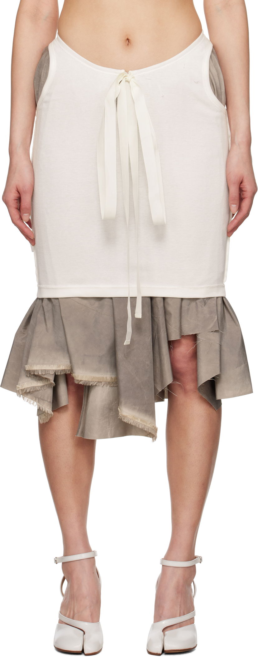 Спідниця Maison Margiela Maison Margiela Décortiqué Midi Skirt білий | S51ME0033 MTN062
