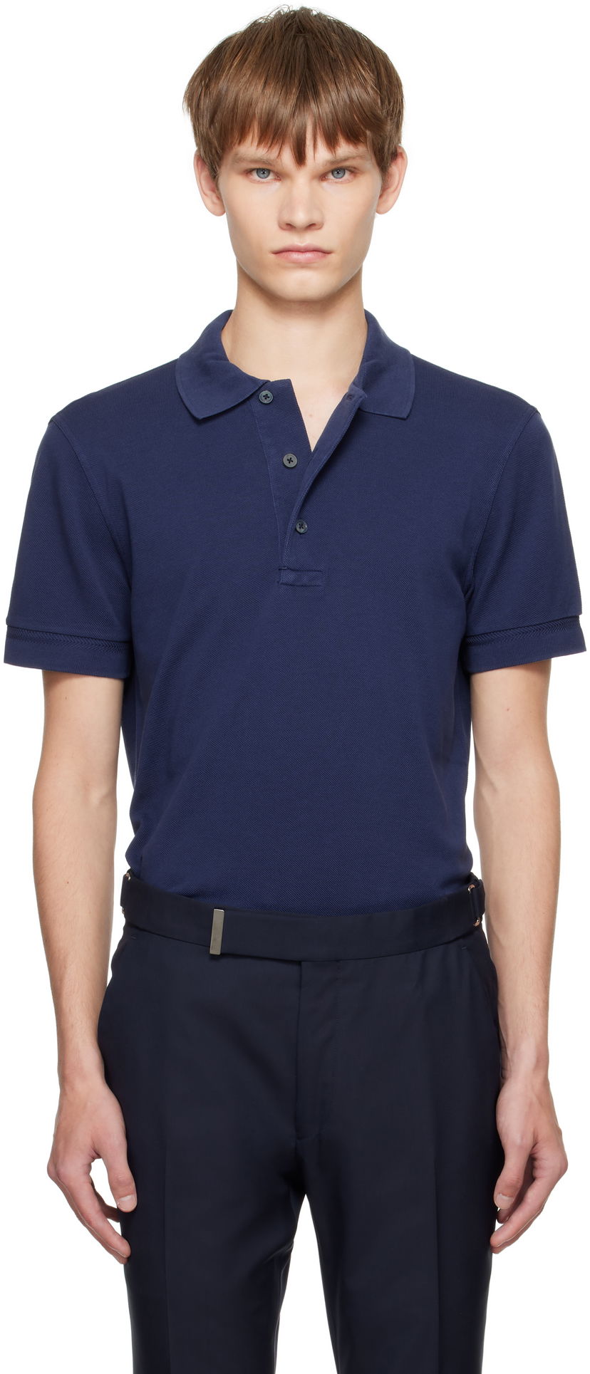 Сорочка поло Tom Ford TOM FORD Piquet Polo темно-синій | JPS011-JMT013
