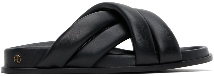 Кросівки та взуття Anine Bing Lizzie Padded Leather Slides чорний | A-14-4028-007, 0