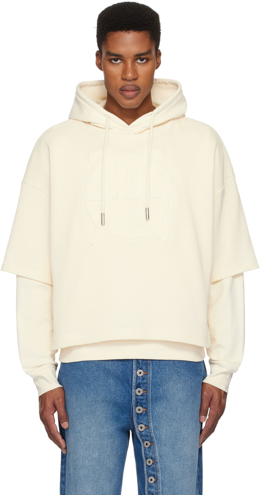 Світшоти Jean Paul Gaultier Jean Paul Gaultier Oversized JPG Hoodie бежевий | 25/33-F-SW050E-J076-03