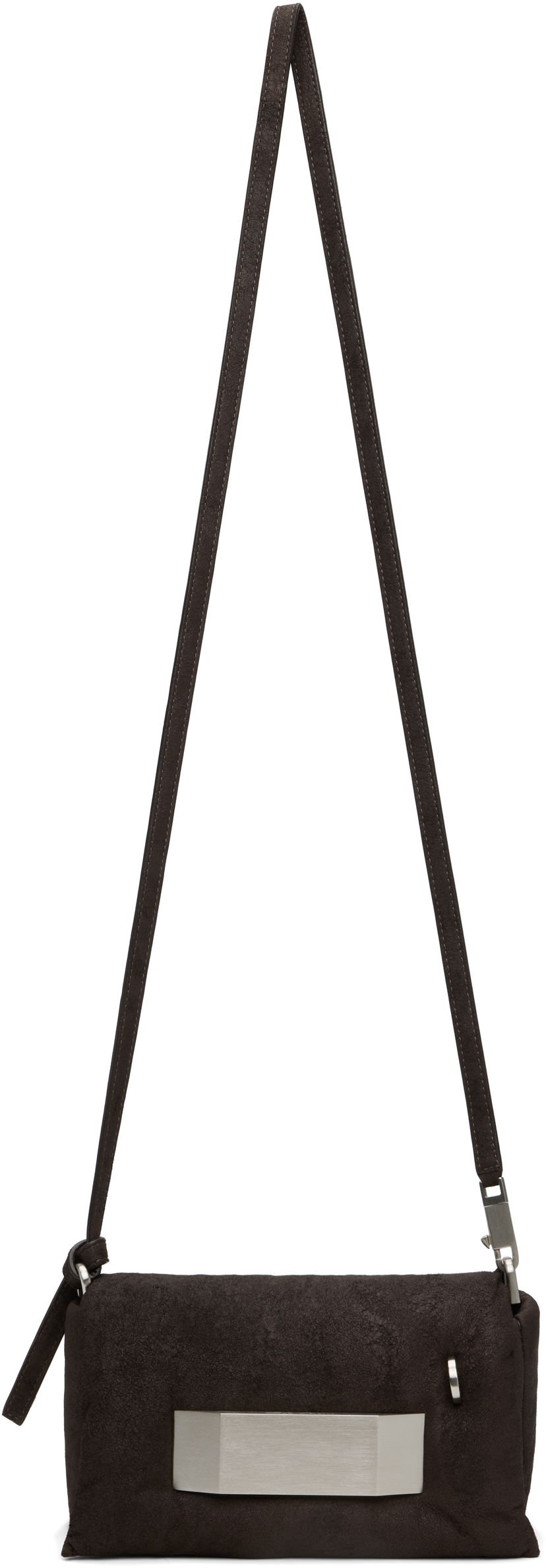 Сумка Rick Owens Rick Owens Pillow Griffin Suede Shoulder Bag Коричневий | RA02E0745 LBAPA