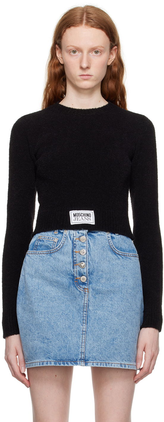 Cветр Moschino Moschino Jeans Crewneck Sweater чорний | 0930 8204