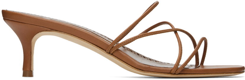 Аксесуари Manolo Blahnik Manolo Blahnik Ninfemu Kitten Heel Mules Коричневий | 224-1738