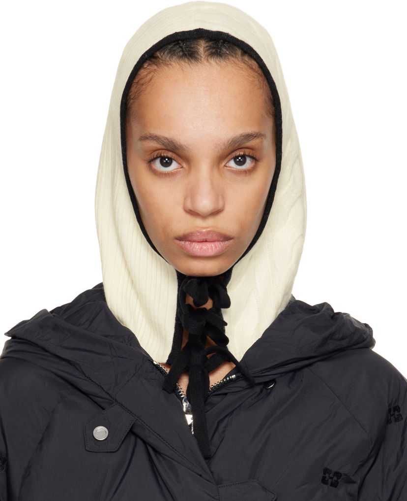 Cветр GANNI Ganni Cashmere Mix Hooded Balaclava бежевий | A6484
