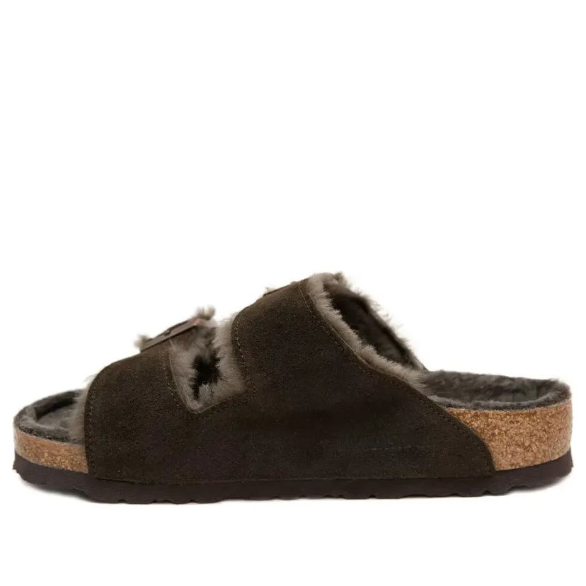 Кросівки та взуття Birkenstock Birkenstock Arizona Shearling Suede Narrow Fit Sandals Коричневий | 1020528