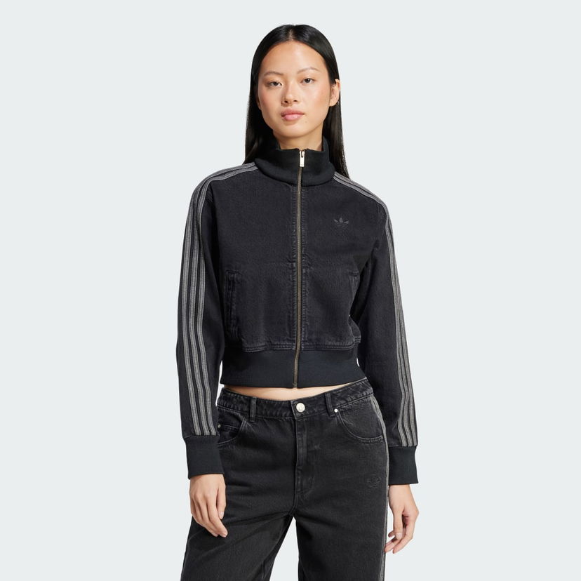 Куртка бомбер adidas Performance Black Cropped Denim Jacket чорний | JD3110