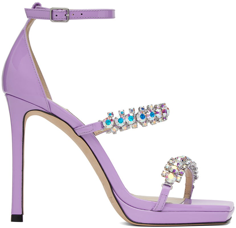 Кросівки та взуття Jimmy Choo Jimmy Choo Bing 100 Heeled Sandals Фіолетовий | BING SANDAL 105 PYI