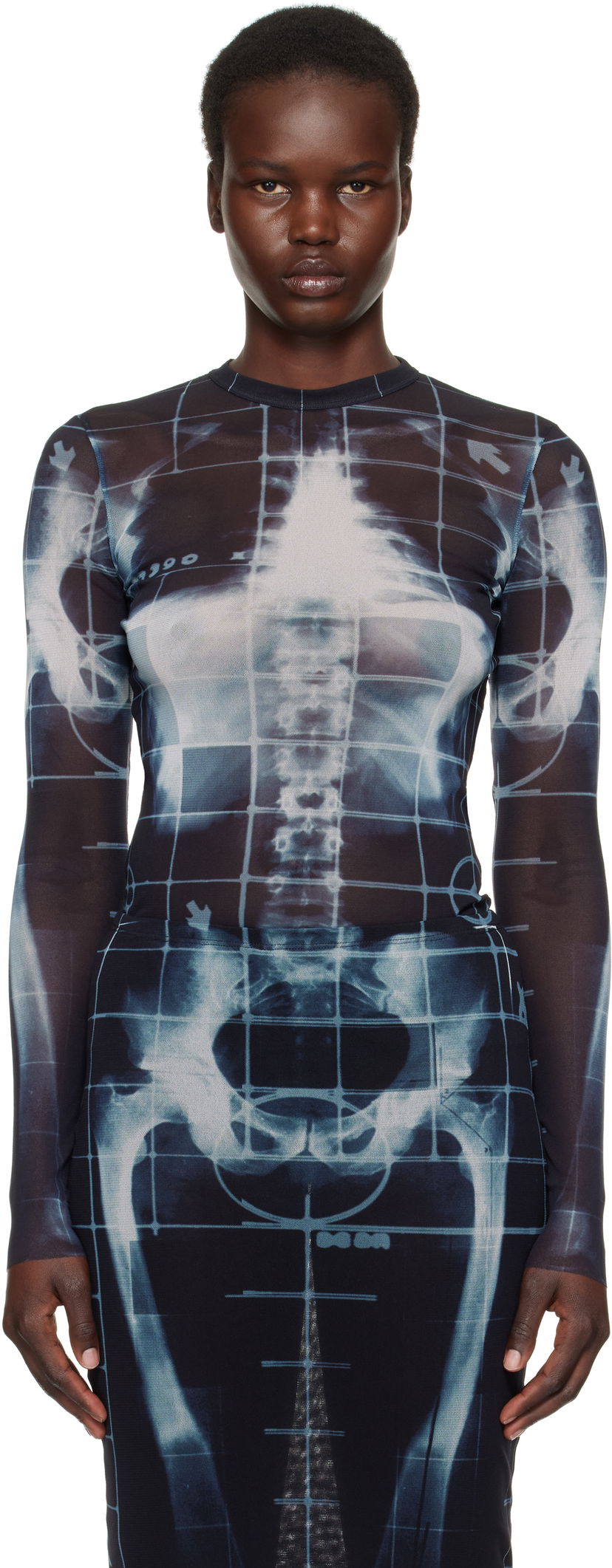 плаття Jean Paul Gaultier Jean Paul Gaultier 'The Squeletor' Mesh T-Shirt чорний | 25/33-F-TO241-T580-005956