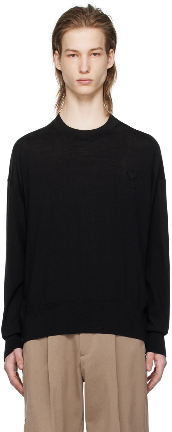 Cветр AMI Paris de Cœur Sweater чорний | UKS042.KN0039