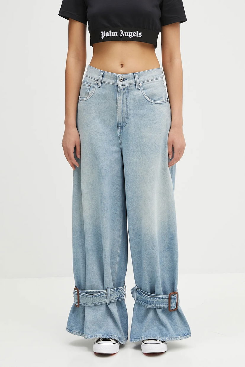 Джинси JW Anderson JW Anderson Buckled Cuff High Waist Jeans Синій | DT0109.PG1735.804