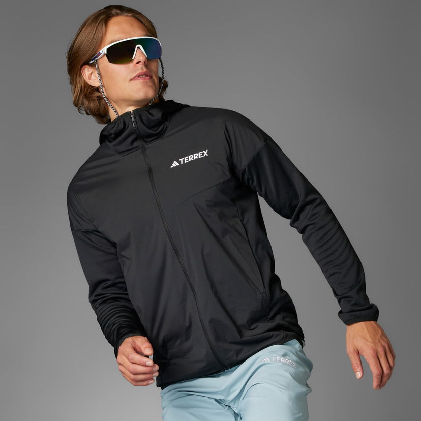 Світшоти adidas Performance Terrex Xperior Climawarm+ Wind Light Fleece Hooded Jacket чорний | JF1227