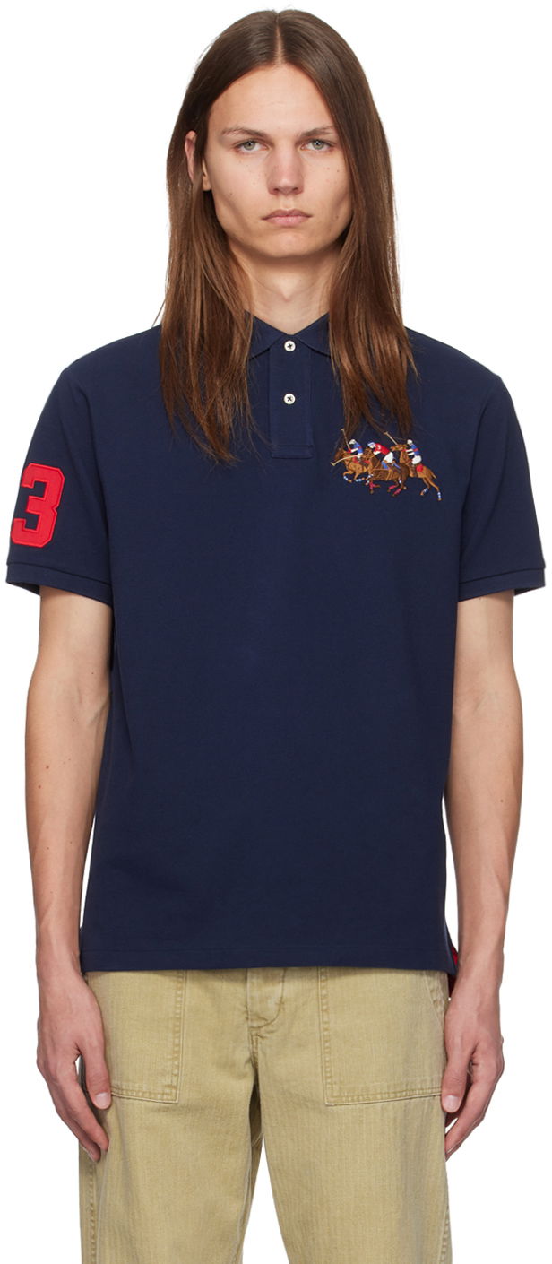 Сорочка поло Polo by Ralph Lauren Embroidered Polo Синій | 710814437003