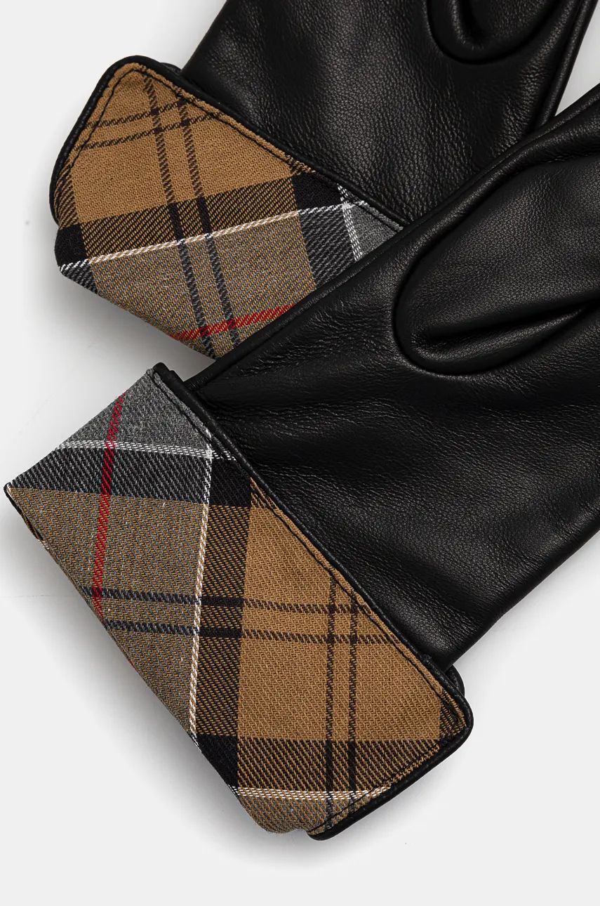 Рукавички Barbour Leather Gloves with Tartan Cuffs чорний | LGL0005, 1
