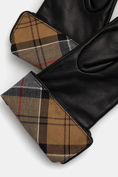 Рукавички Barbour Leather Gloves with Tartan Cuffs чорний | LGL0005, 1