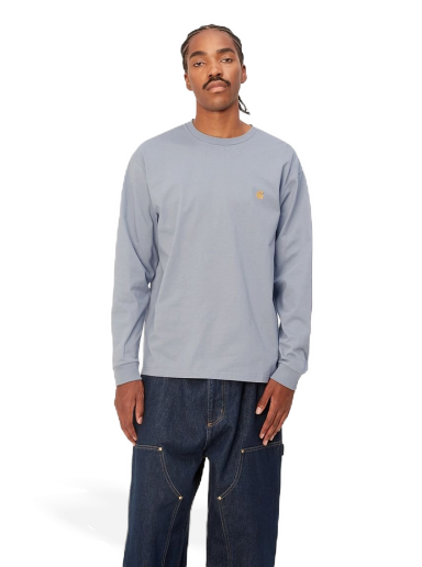 Футболка Carhartt WIP L/S Chase T-Shirt "Mirror / Gold" Синій | I026392_1R2_XX